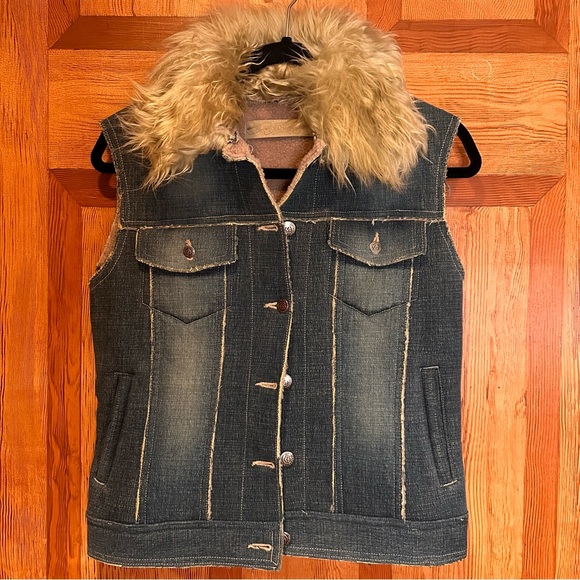 Groggy faux fur jean vest - Picture 2 of 6